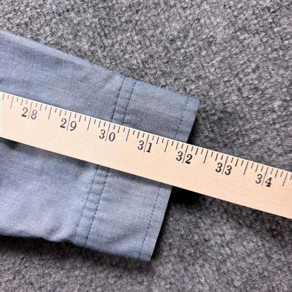 The North Face Button Down Mens Large Blue Long Sleeve Zipper Pocket F14